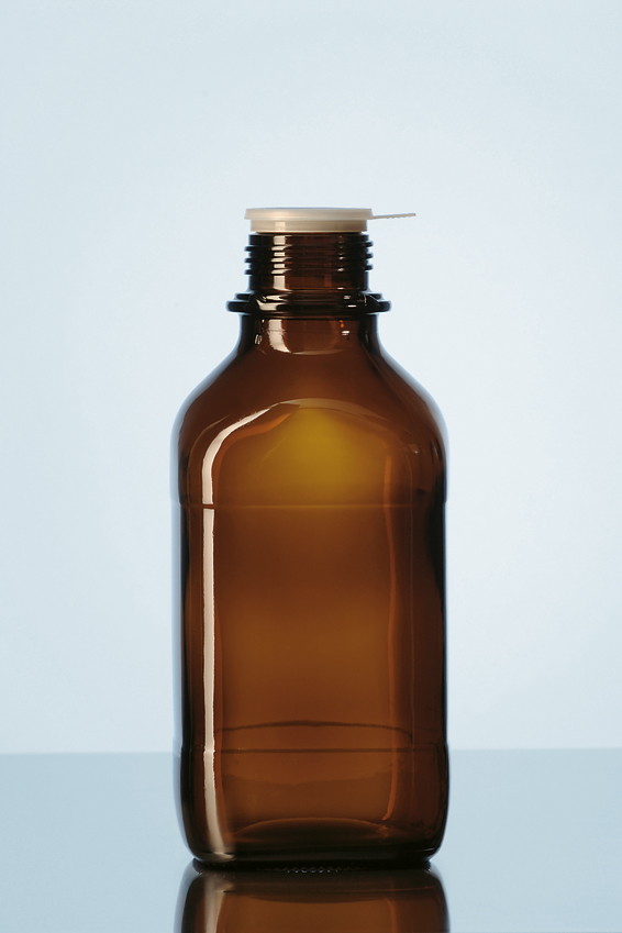 Vierkante fles AR glas amber