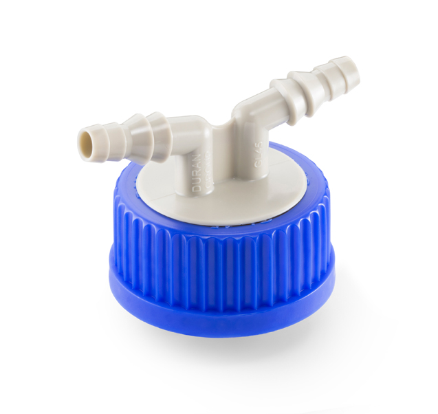 DURAN® GL45 dop PP met 2 slangtules