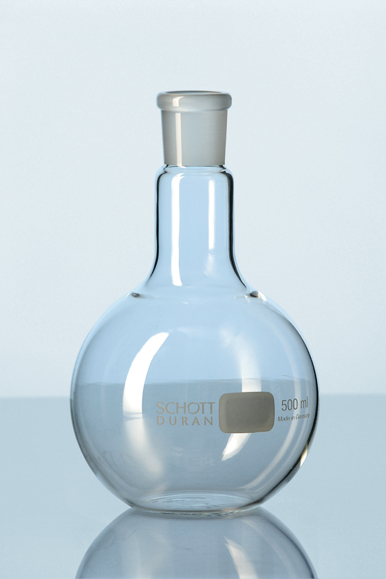 Platbodemkolven slijpstuk NS 14/23 Herka