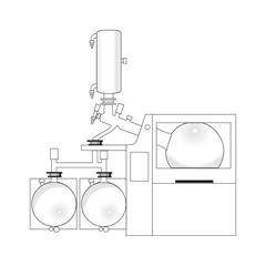 Rotatieverdamper industrieel glasset RCS