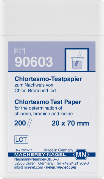 Chlortesmo vrije halogenen test strips