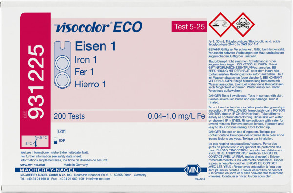 Visocolor Eco testkit ijzer 1 navulset