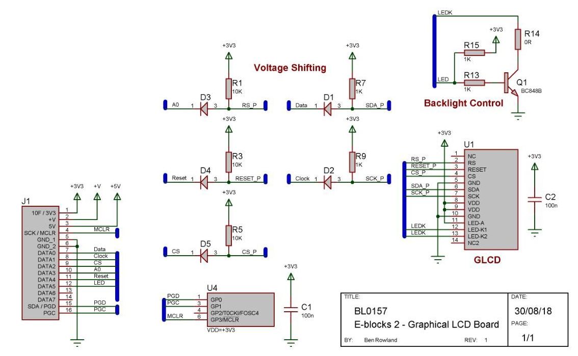 E-blocks2 Color GLCD board