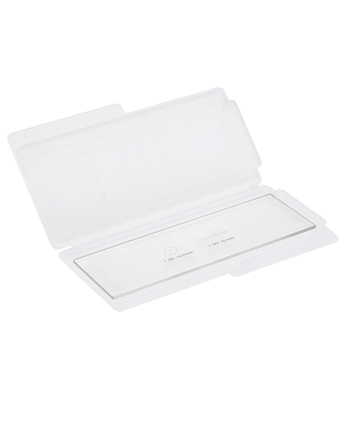 Glasplaatje met micrometerschaal