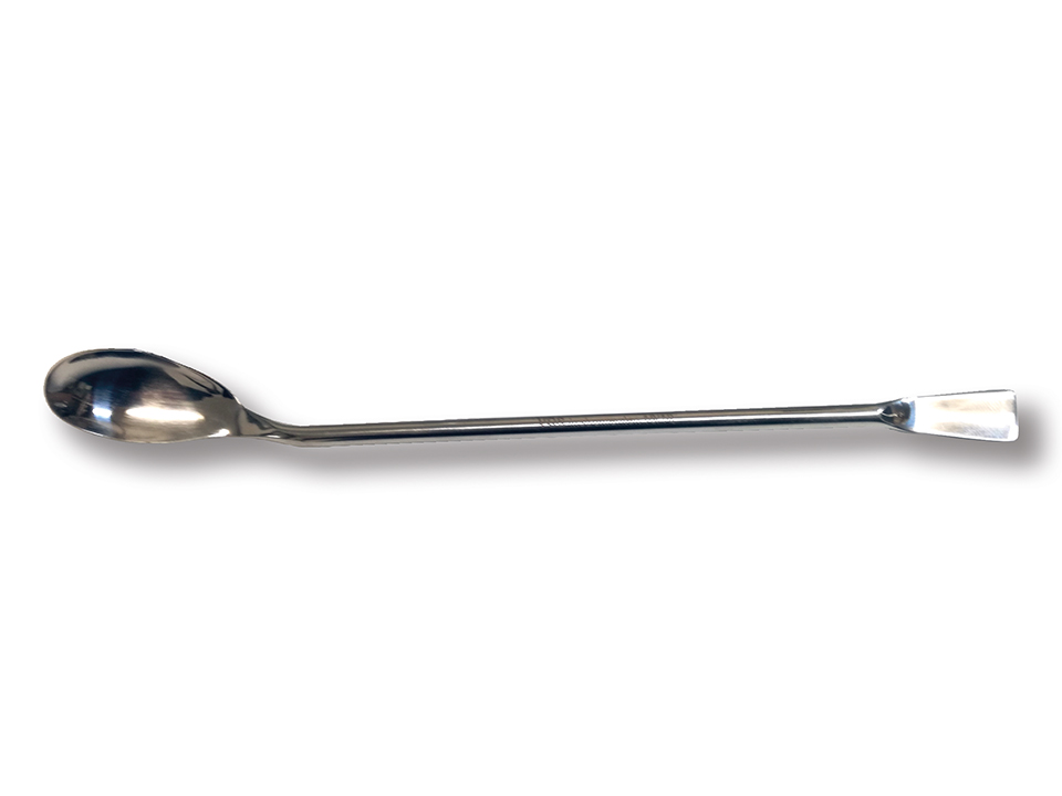 Poeder- flessenlepel 210mm RVS links